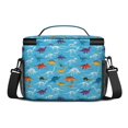 thumbnail image 3 of Dinosaur and Skeleton Bright Blue Insulated Lunch Box for Women Men, Medium Leakproof Cooler Bag with Adjustable Strap, 10"x6.7"x8", 3 of 6