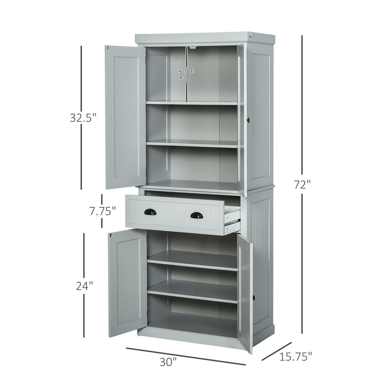 HORSTORS 64 Pantry Cabinet, Kitchen Pantry Storage Cabinet, Food Pantry,  Freestanding Tall Storage Cabinet with Doors and Adjustable Shelves for  Home