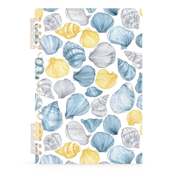 joogoo A5 Spiral Journal Notebook Hand Drawn Seashells College Ruled Notebooks 8.3" x 5.7" 1 PC