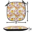thumbnail image 4 of Daffodil Chair Seating Cushion Set of 2, Complex Colorful Detailed Mixed Narcissus Flower 6 Petals Love Balance Painting, Seat Pads for Office with Anti-slip Backing, 16"x16", Multicolor, by Ambesonne, 4 of 7