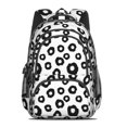 thumbnail image 2 of Black and White Leopard Print Pattern Cute School Backpack Bag with Padded Back and Adjustable Shoulder Straps 16.9 X 12.6 X 5.9 Inches, 2 of 5