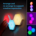 thumbnail image 3 of Emberela HEXlights Paquete de 3 paneles LED RGB táctiles con control remoto, 3 of 6