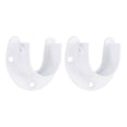 thumbnail image 1 of Soporte de Varilla de Closet Uxcell Soporte de Armario Sockets de Varilla en U Blanco 1.26" 2 piezas, 1 of 5