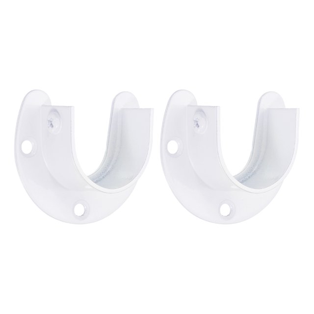 Soporte de Varilla de Closet Uxcell Soporte de Armario Sockets de Varilla en U Blanco 1.26" 2 piezas