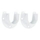 thumbnail image 1 of Soporte de Varilla de Closet Uxcell Soporte de Armario Sockets de Varilla en U Blanco 1.26" 2 piezas, 1 of 5