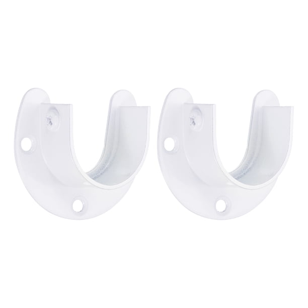 Soporte de Varilla de Closet Uxcell Soporte de Armario Sockets de Varilla en U Blanco 1.26" 2 piezas