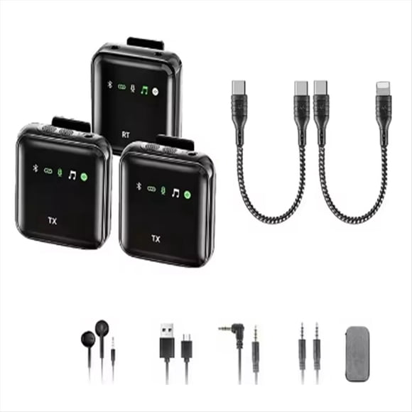 de Micrófono de Solapa Inalámbrico de 2,4 G, Micrófono para Grabación de Audio y Video, Mini Micrófono Bluetooth para Android, Cámara y Portátil.