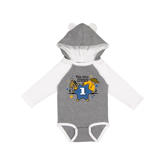 Inktastic Little Cowboy 1st Birthday Boys Long Sleeve Baby Bodysuit