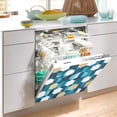 thumbnail image 2 of Yayeee Magnetic Dishwasher Cover for The Front Decoration Home Kitchen Machine Sticker Protector, Blue White Geometric Patterns, 2 of 6