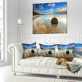 thumbnail image 3 of Designart Sunrise at Moeraki Boulders - Seashore Photo Throw Pillow - 16x16, 3 of 5
