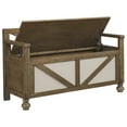 thumbnail image 2 of Benjara BM226140 Wooden Storage Bench with Hinged Storage & Turned Feet, Brown, 2 of 2