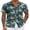 Green - Khaki Flower, variant on Mens Beach Shirts Short Sleeve Floral Button Down Shirt Island Cruise Ship Essentials