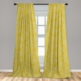 thumbnail image 5 of Ambesonne Leafy Curtains, Botany Abstract Leaves, Pair of 28"x95", Earth Yellow Ceil Blue, 5 of 5