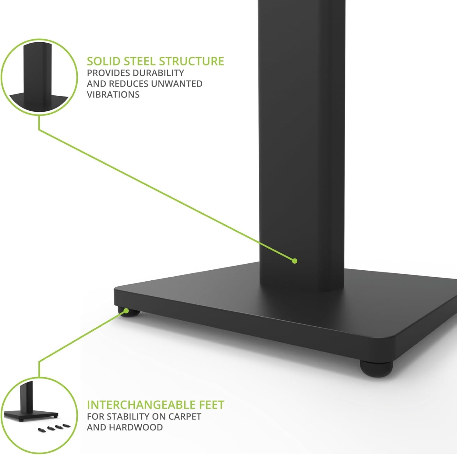 Kanto REN GREY Bluetooth Powered Bookshelf Speakers - Matte Grey Pair with Kanto ST34 34" Floor Speaker Pair of Stands with Black MDF Base (2024)