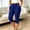 Blue, variant on Njagoc3 Plus Size Capri Pants for Women High Waist Slim Fit Stretchy Cropped Trousers with Button and Side Slit Breathable Soft Fabric for Office Work Casual Daily Wear and Summer Travel