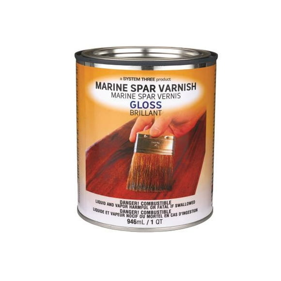 System Three 1850S16 Revêtement de Vernis Uréthane Marine Clair, 1 quart, Brillant