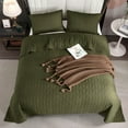 thumbnail image 4 of Wonderful Bedding Solid Color 100% Cotton 3-Piece Quilt Set, 4 of 6