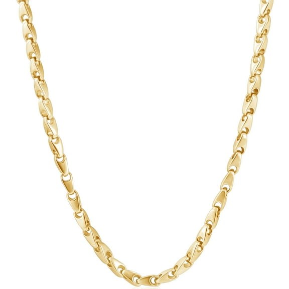 Pompeii Men's Seed 14k Gold (72gram) or Platinum (135gram) 4.5mm Link Chain Necklace 24"