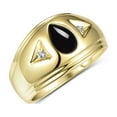 thumbnail image 4 of RYLOS Men's Rings 14K Yellow Gold Pear Shape Tear Drop Cabochon Gemstone & Diamond Rings; Cabochon Onyx   Size 8, 4 of 6