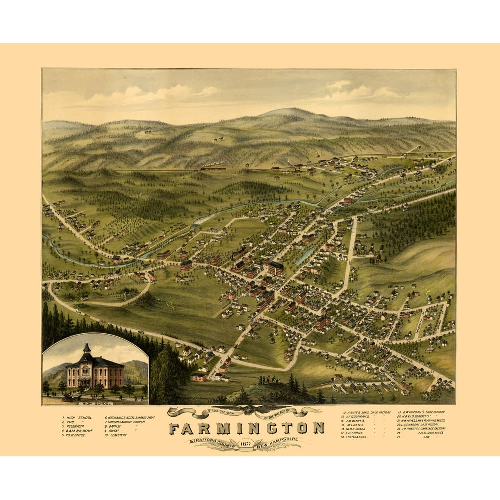 Farmington New Hampshire 1877 27.83 x 23