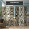 thumbnail image 2 of Oriental Furniture 6 ft. Tall Ebony Damask Canvas Room Divider - 3 Panel, 2 of 7