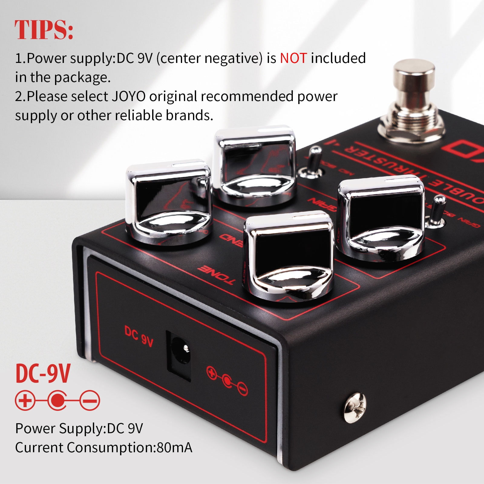 JOYO R-28 High Gain Overdrive Guitar Bass Pedal with Mid/High Frequency Gain Boost