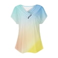 thumbnail image 5 of Pntutb T-Shirt pour Femme à Col en V Imprimé, Boutonné, Manches Courtes, Haut T-Shirt Haut Chemise, 5 of 5