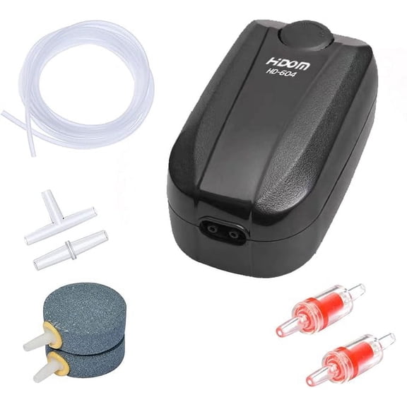 HIDOM Aquarium Air Pump Dual Outlet Fish Tank Aerator with Accessories for 15- 250 Gallon Tank