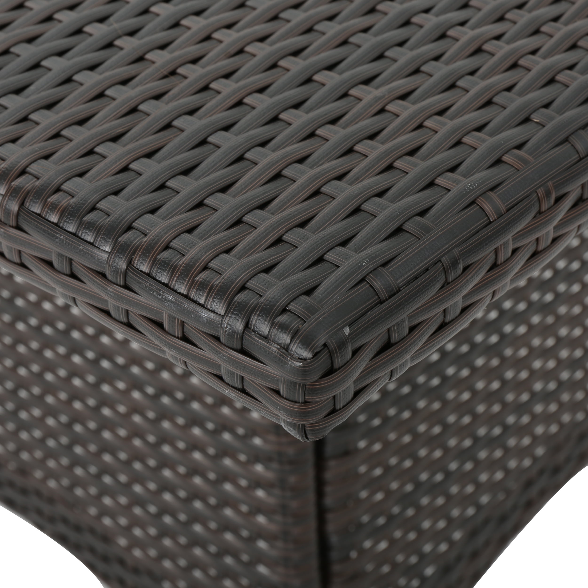 Noble House 37.5'' PE Wicker Stylish Outdoor Dining Table, Multi Brown