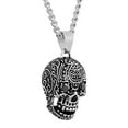 thumbnail image 3 of Men's Stainless Steel Skull Pendant with Black Crystals - Believe by Brilliance, 3 of 4