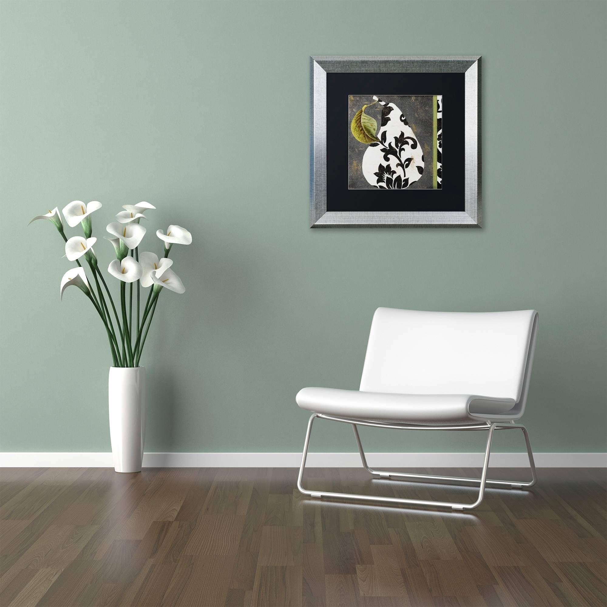 Trademark Fine Art "Decorative Pear I" Canvas Art by Color Bakery Black Matte, Silver Frame