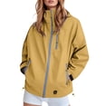 thumbnail image 2 of Windbreaker Jacket Women 2025 Fall Casual Color Block Outdoor Windproof Zip Up Hooded Jackets with Pockets Outerwear, 2 of 5