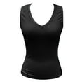 thumbnail image 4 of TOOYOU Women Tank Tops Summer Casual Sleeveless Cami Tops Fashion Tight V Neck Ribbed Knit Vest Vacation Tops, 4 of 5