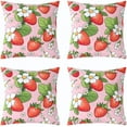 thumbnail image 5 of Red Strawberry Throw Pillow Covers Kawaii Strawberry Pillow Covers for Home Sofa Bed Couch for Kids Boys Girls Red Pink Cushion Covers Cute Fruits Theme Pillowcases, 20X20 Inches Set of 2, 5 of 6
