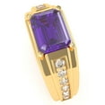 thumbnail image 3 of Men's Amethyst Diamond Channel Ring In Solid 14k Yellow Gold, 3 of 6