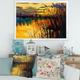 thumbnail image 3 of Designart 'Yellow Evening Glow Through The High Grass By The Lake' Nautical & Coastal Framed Art Print, 3 of 4
