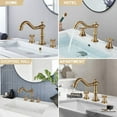 TVTIUO Brushed Gold 2-Handle 3-Hole Widespread Bathroom Faucet ...