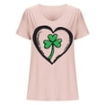 thumbnail image 4 of lcziwo Sales Today, St Patrick's Day Cotton Shirt for Women Fashion Letter Graphic Tee Tops Loose Casual U Neck Short Sleeve Tshirts Summer Athletic Blouses Pink M, 4 of 5