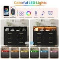 thumbnail image 4 of Modern 6 Drawer Dresser with Charging Station & RGB LED Lights – Slim Wooden Chest of Drawers with Shelf for Bedroom, Nursery, or Apartment, 4 of 7