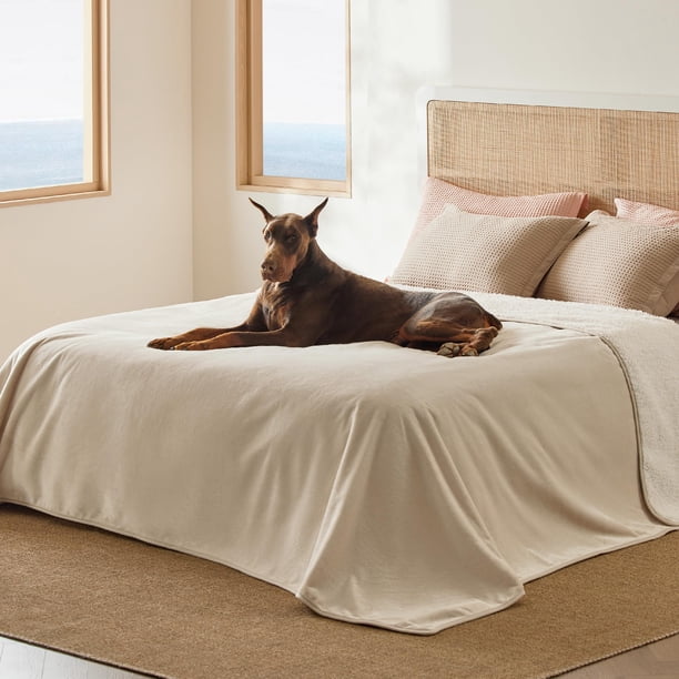 Manta impermeable para cama, forro polar sherpa, tamaño king