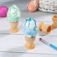 thumbnail image 3 of 10 piezas de hueveras de madera fiesta de Pascua de primavera sin pintar portahuevos de Pascua soporte de madera para huevos para niños DIY pintura artesanía suministros hogar cocina, 3 of 5
