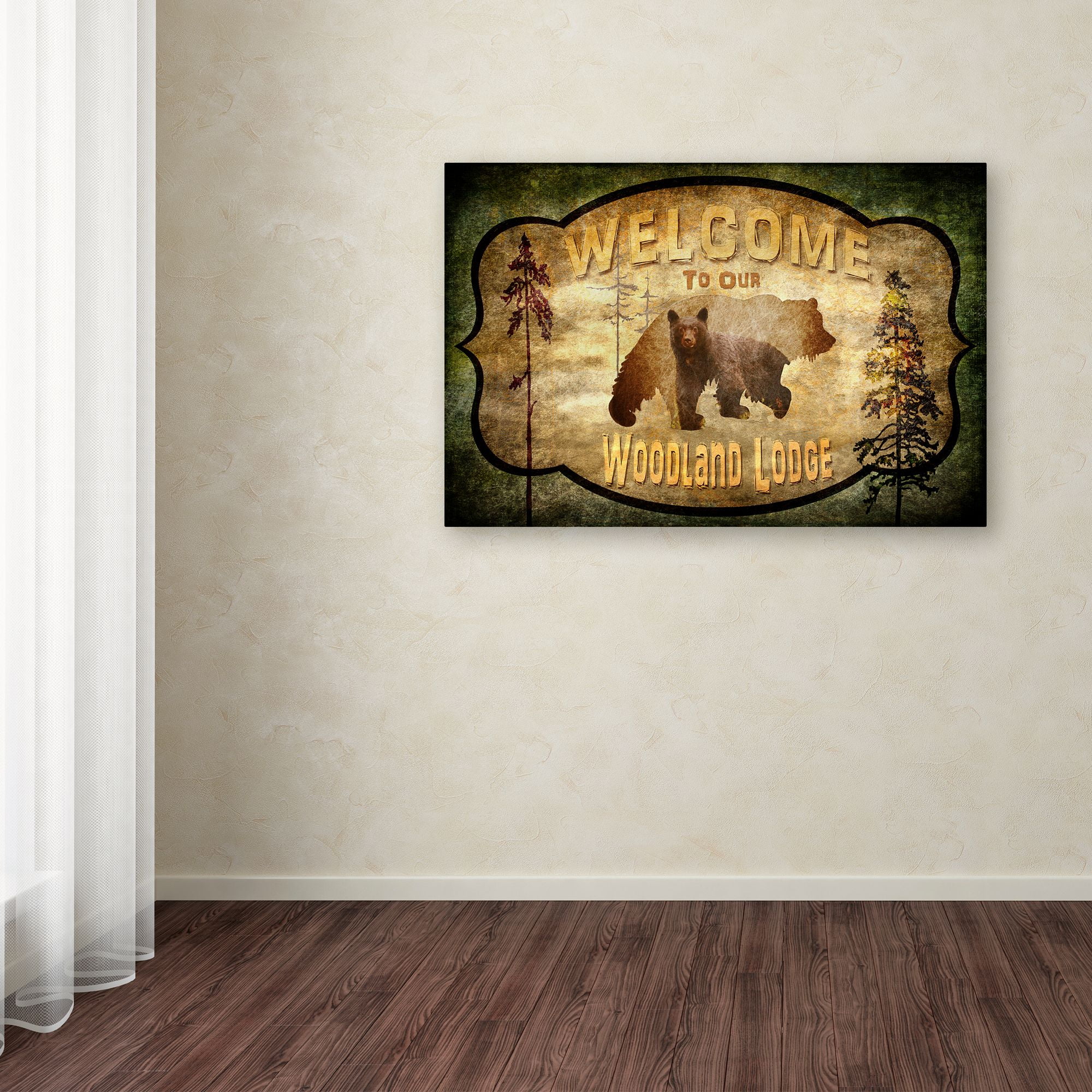 Trademark Fine Art 'Welcome - Lodge Black Bear 2' Canvas Art by LightBoxJournal