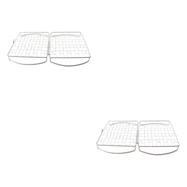 Yuarrent Frying Pan Roasting Plate Grill Basket Meat Seafood Steak Veggies for Tipo 1 2piezas