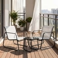thumbnail image 2 of edx 3-Piece Textilene Outdoor Patio Set, Coffee Table & 2 Chairs, Gray, 2 of 10