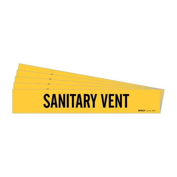 Brady Pipe Marker,Black,Sanitary Vent,PK5, 7252-1-PK 7252-1-PK