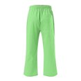 thumbnail image 5 of leijia Linen Capri Pants for Women Elastic Waisted Drawstring Capris Solid Color Plus Size Straight Pants with Pockets, 5 of 5