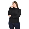 thumbnail image 4 of Blusa tejida de cuello alto Tallas Extras, 0248 (Negro) negro 40, 4 of 6