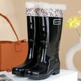 thumbnail image 2 of Ticikt Rain Boots for Men Women, Waterproof Rubber Boots with Unique Design, Comfort Lightweight Work Mud Boots, Garden Boots for Farming Gardening Fishing,Color:Black,Size:35, 2 of 3