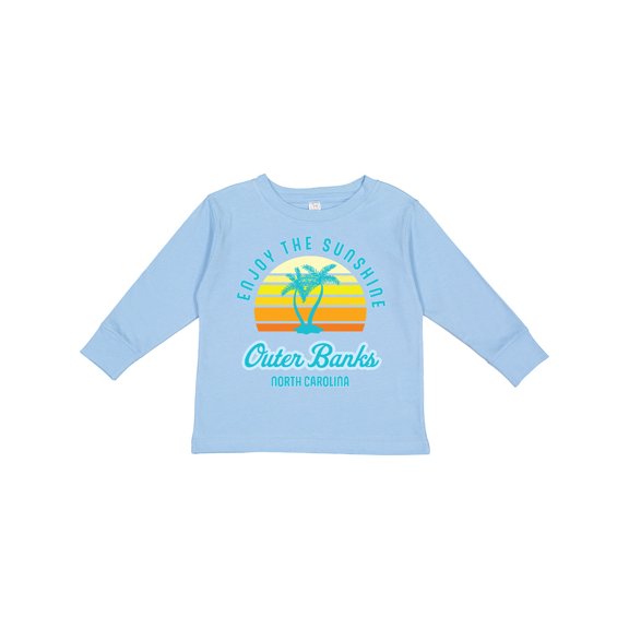 Inktastic Summer Enjoy the Sunshine Outer Banks North Carolina in Blue Boys or Girls Long Sleeve Toddler T-Shirt