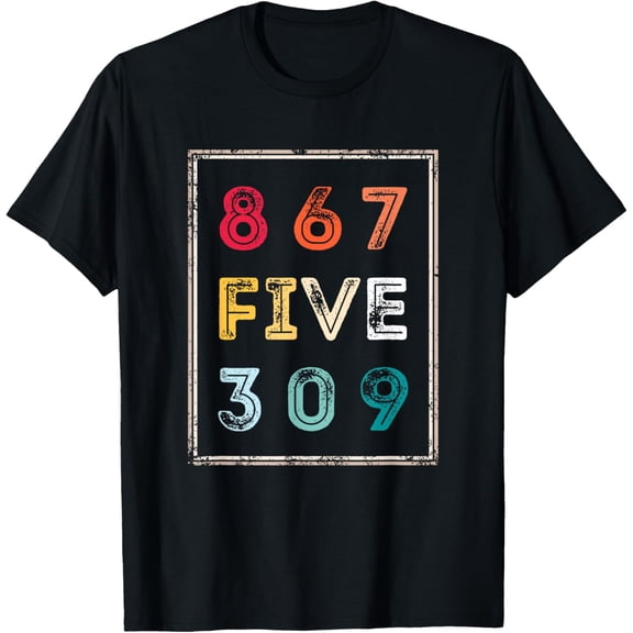8675309 Nostalgic and Funny 80s & 90s T-Shirt- Classic Unisex 100% Cotton Crew Neck T-Shirt Breathable Casual Everyday Wear Affordable
